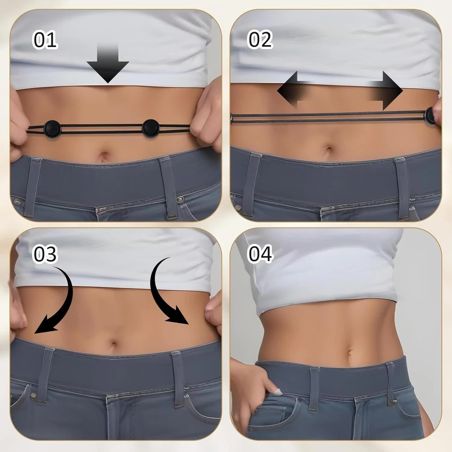 2 Pcs Tuck Band Adjustable Crop Band, Tuck Band Tool for Women Waist Shirts Sweater, Elastic Band Transform The Way You Style Your Tops Suitable for โ image 4