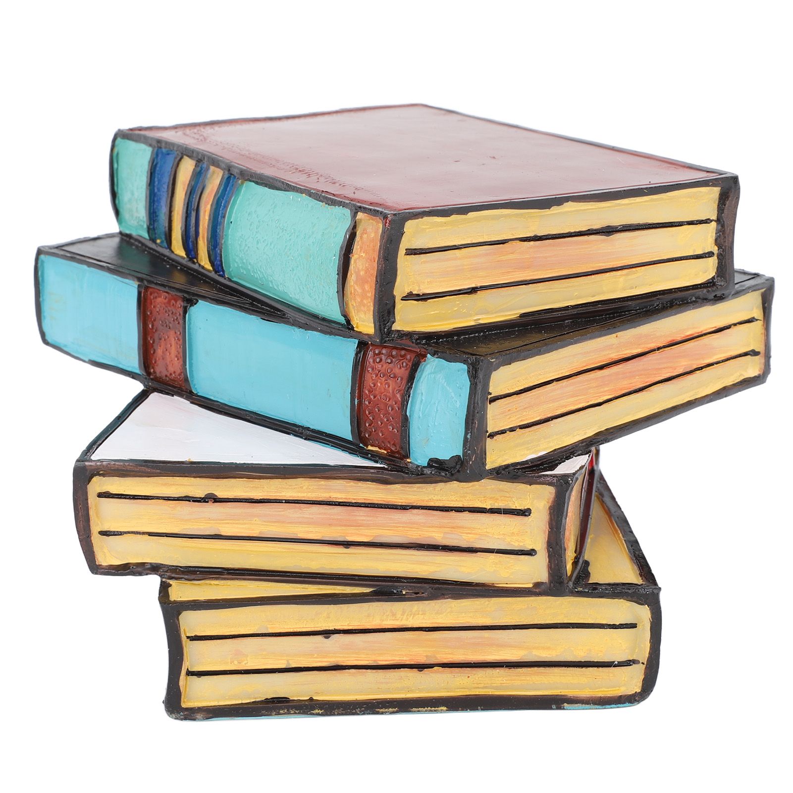 Stained Stacked Books Lamp Resin Handmade Vintage Warm Light Reading Nook Lighting Table Lamp ForNightstand Desk Decoration โ image 2