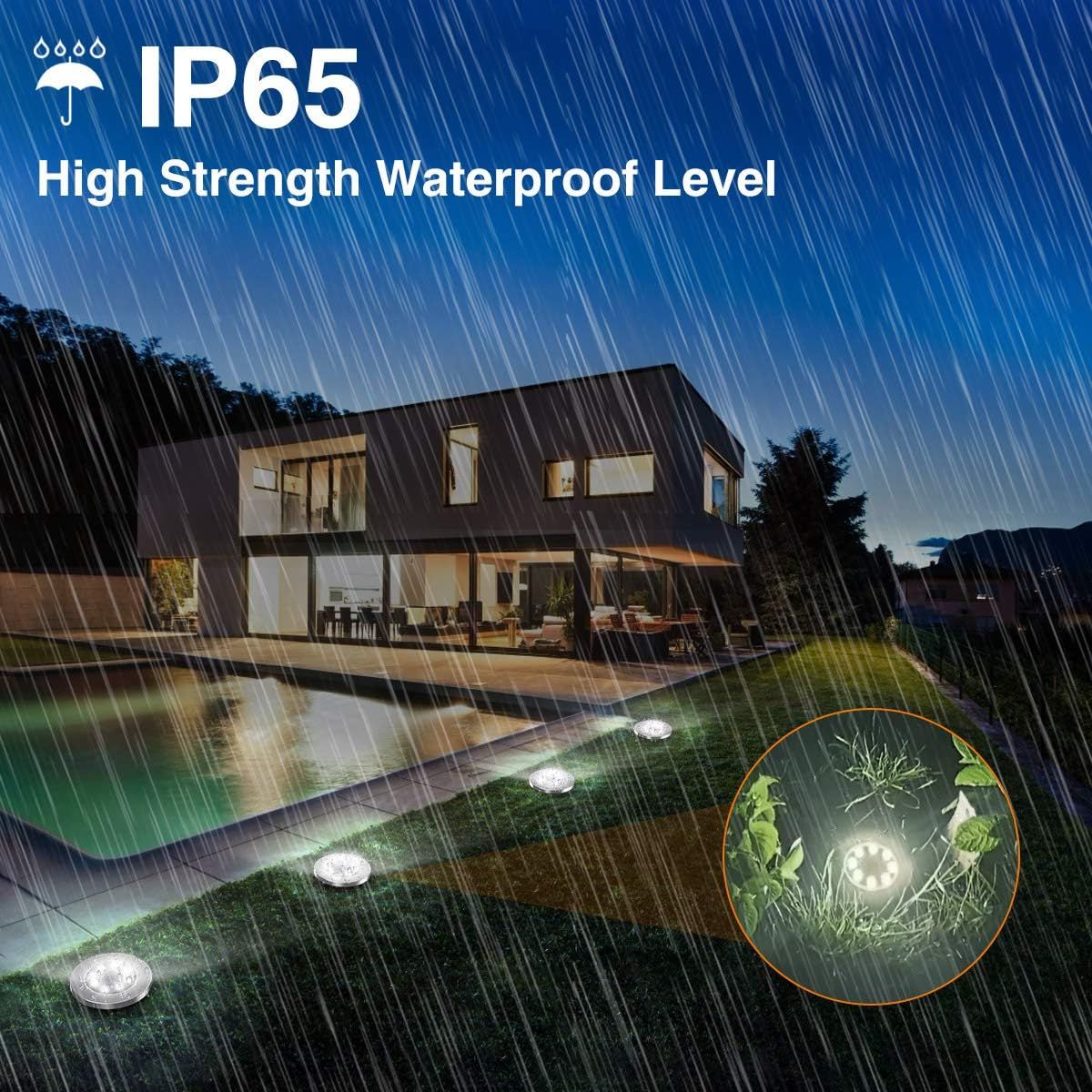 8-Pack Solar Garden Lights IP65 Waterproof 6000K Cool White Landscape Lighting — image 4