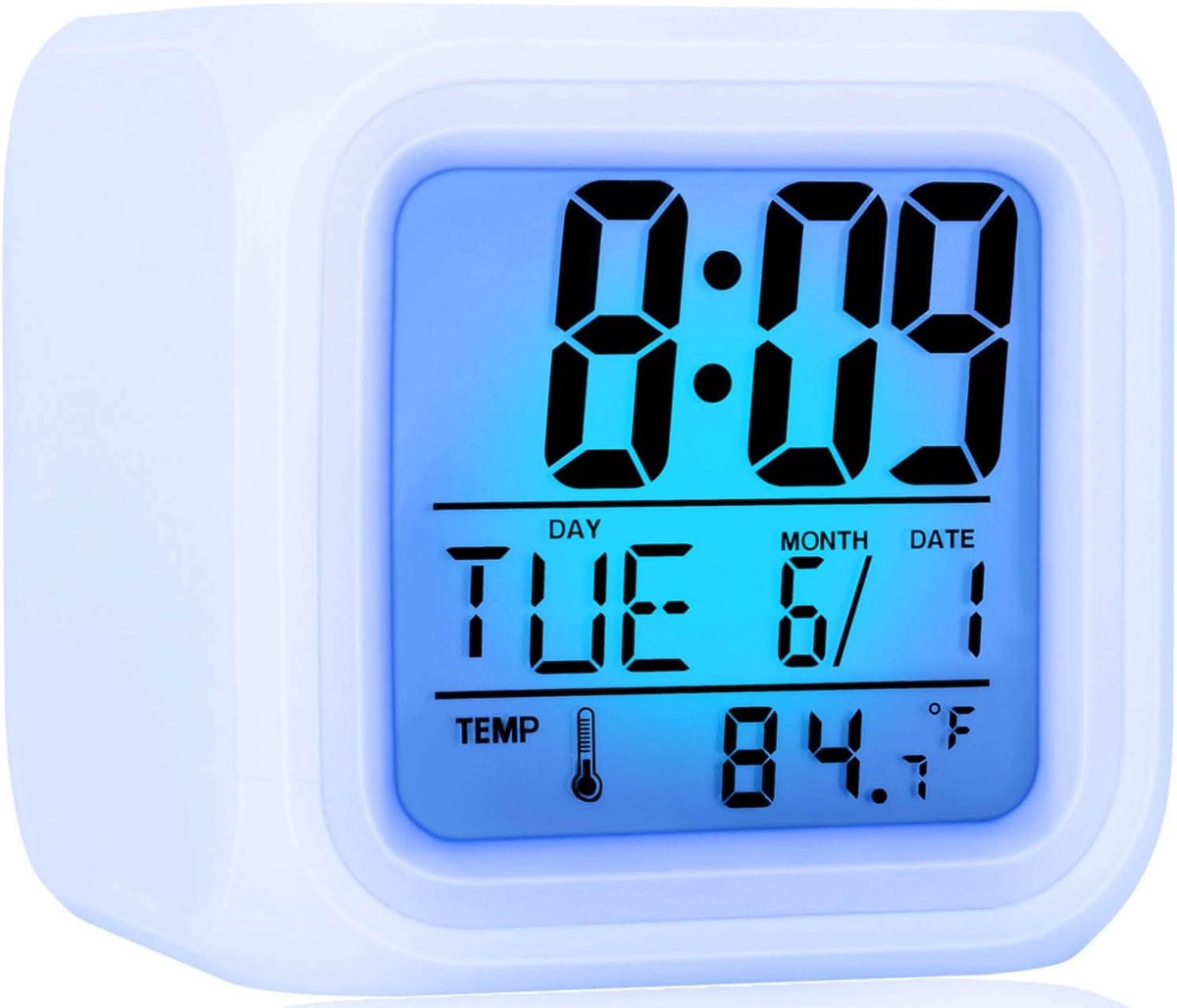 alarm Clock - digital alarm clocks - Digital Children's Alarm Clock with 7 Color Changes - Children's Alarm Clock - LED Night Light - Alarm Clock - child's