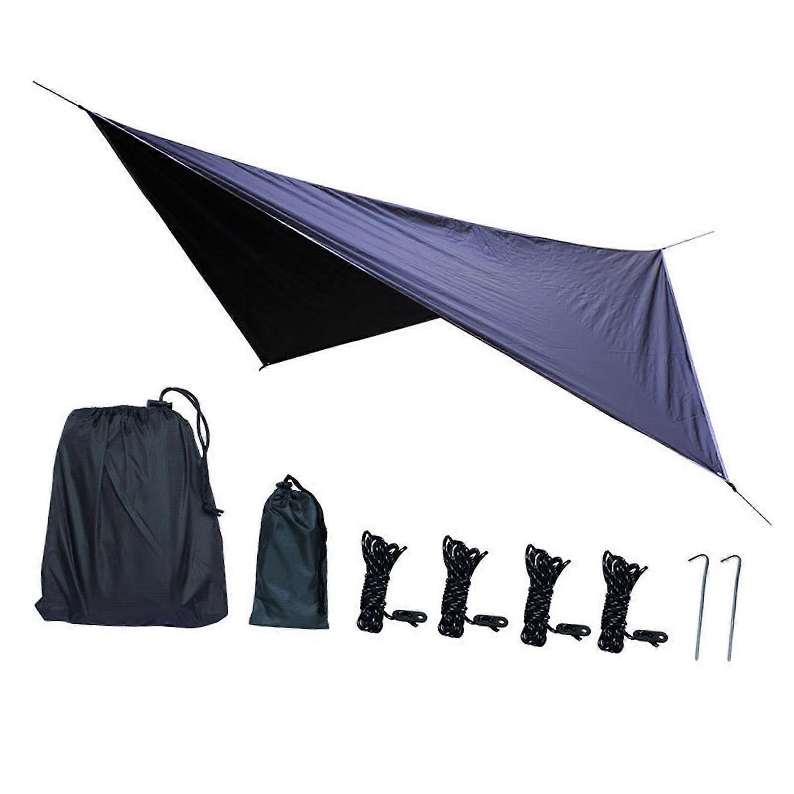 Camping Tarp Tent Tarp Awning Accessories Lightweight Hammock Canopy Rain Awning - Black — image 4