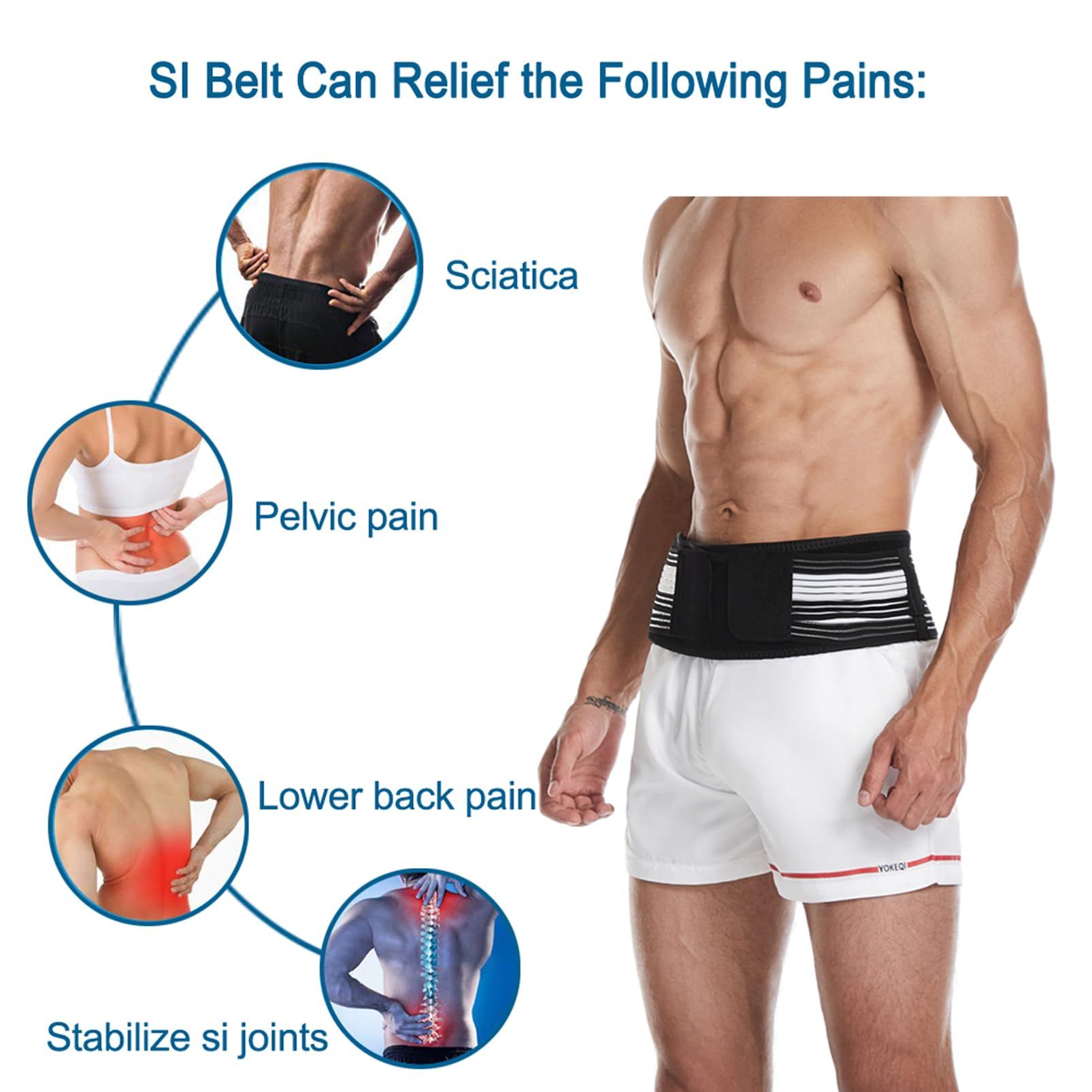 Sacroiliac Hip Belt for Men and Women That Alleviates Sciatic, Lower Back Pain, Back Brace Provides SI Joint Pelvic Support Nerve — image 2