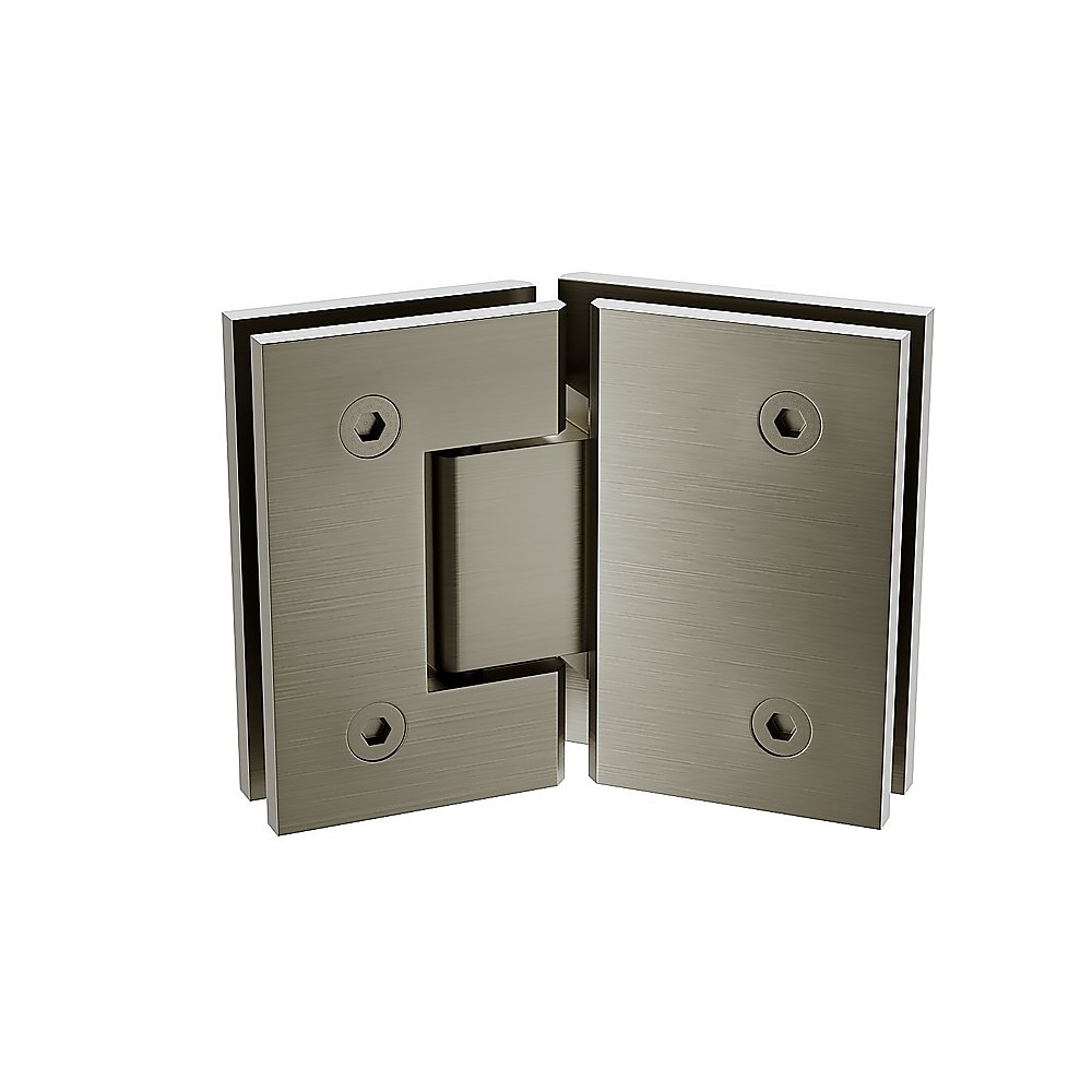 100cm Frameless Diamond Shower Screen – Channels with Brass Hinges in Gunmetal, Square Double Pull Handle — image 6