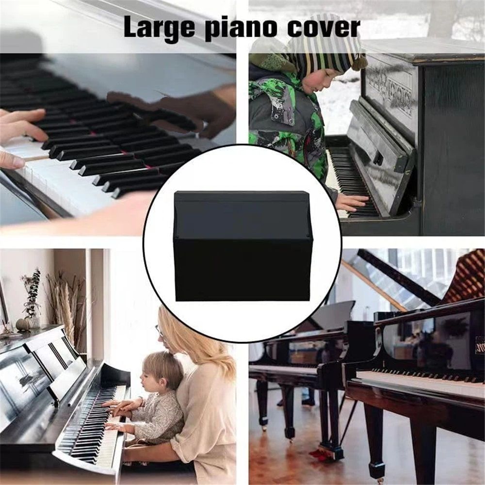 Upright Piano Cover-Black Piano Cover-Pet Paw Protector-Waterproof, Dustproof, Sunproof-Reusable Washable Piano Full Cover（420D：153*60*110cm black） — image 4
