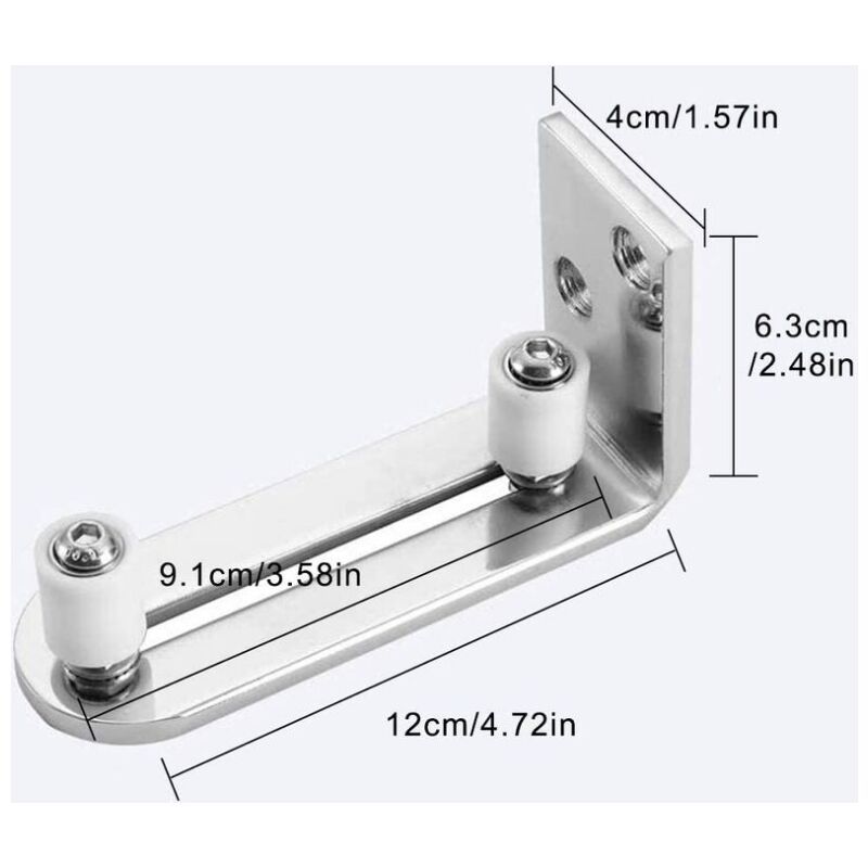 Floor Guide Sliding Door Guide Wall Mount Ball Bearings Guide Silver — image 2