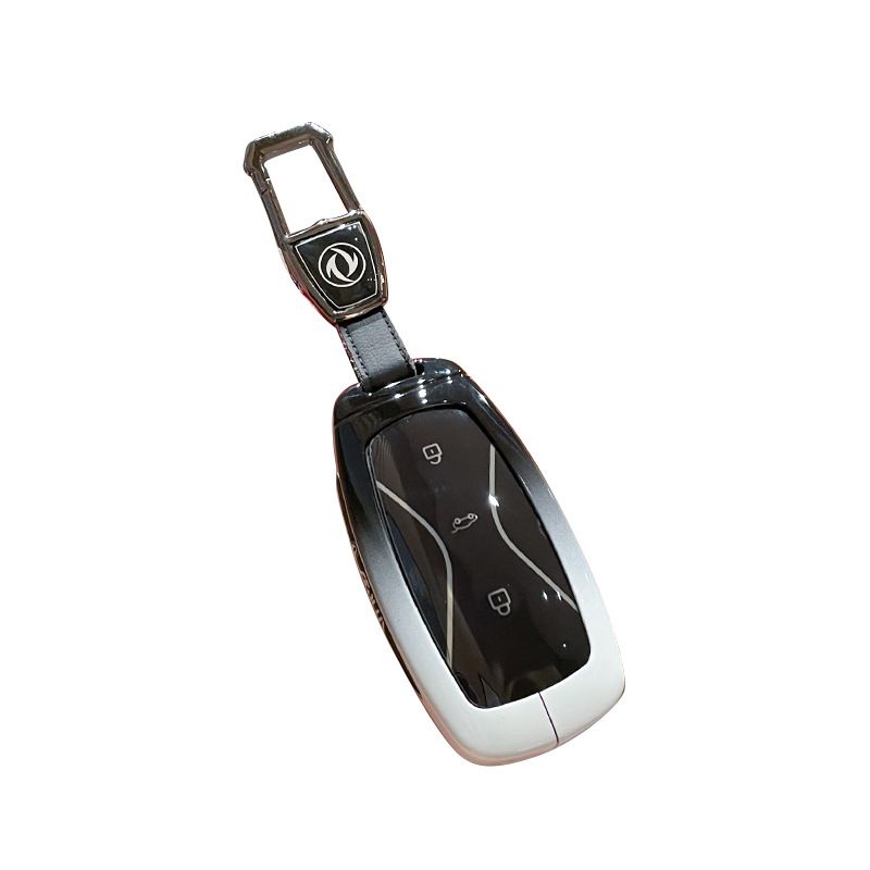 Fragrant Car Island Dongfeng Fengguang 580 Key Case Standard Option b: gradient black & white single bag + black leather cord clasp โ image 6
