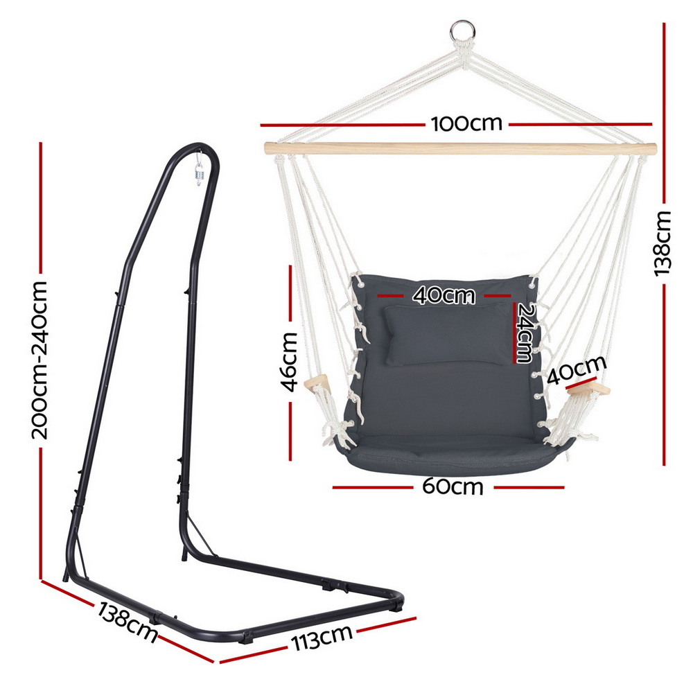 Gardeon Hammock Chair with Heavy Duty Steel Stand โ image 2