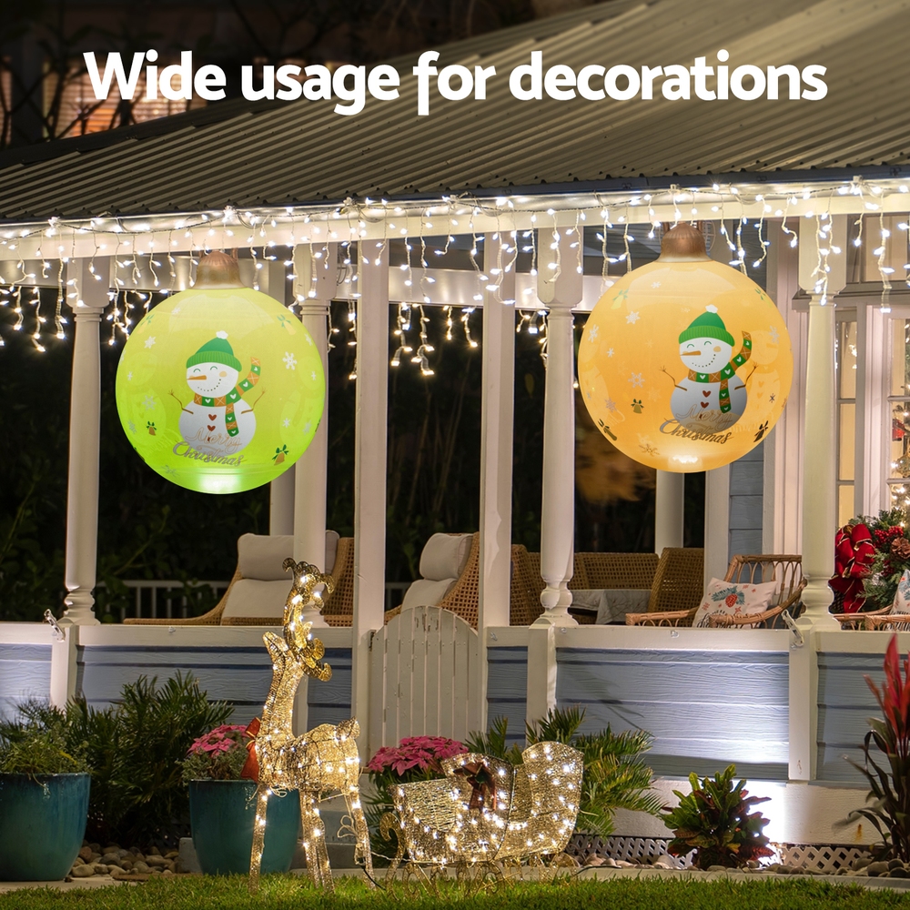 Jingle Jollys Christmas Inflatable Ball 60cm Led Illuminated Snowman Xmas Decor — image 5