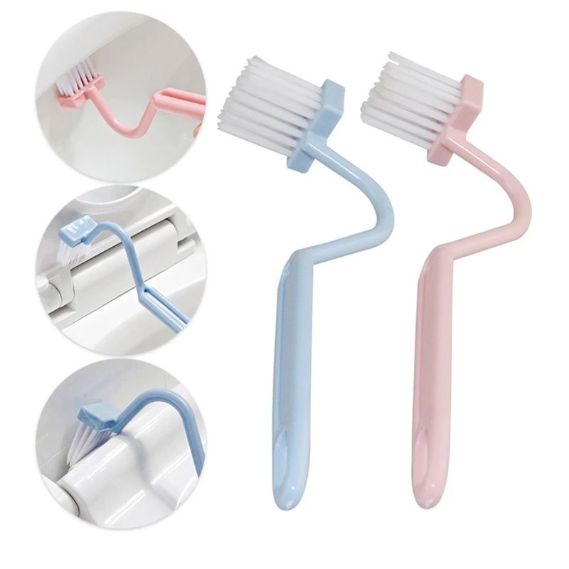 Toilet Brush, S Type Toilet Cleaning Brush Portable Curved Corner Cleaning Brush, for Deep Cleaning, Pink, Blue, Green(Random) — image 5