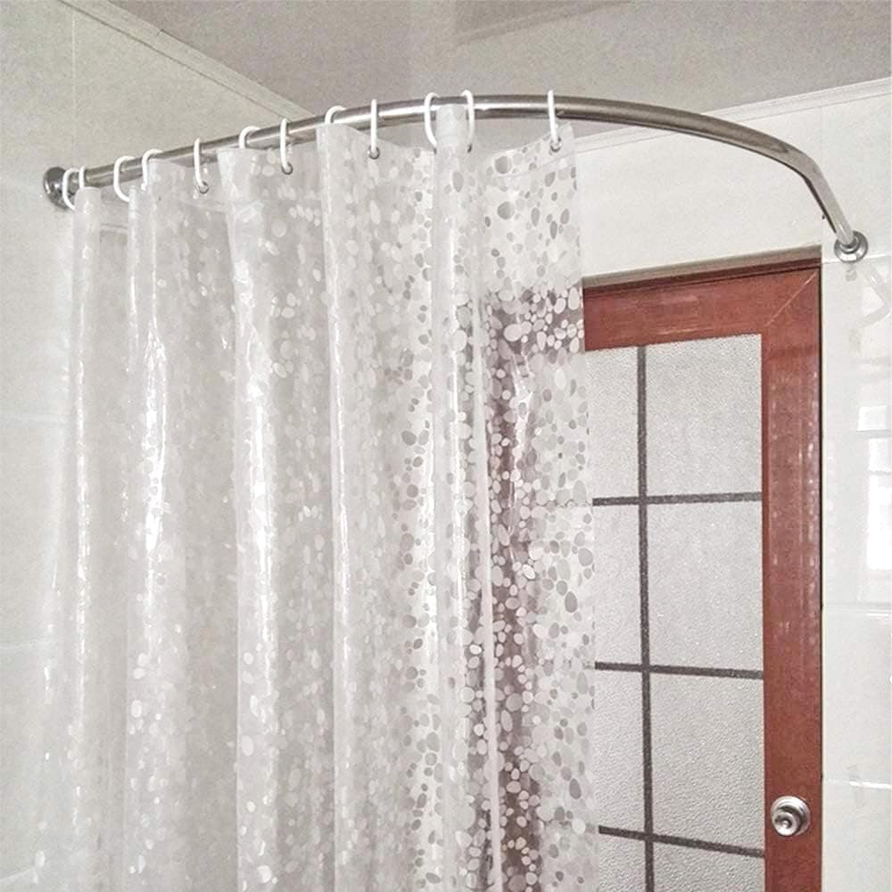 Waterproof EVA Shower Curtain with Pebble Pattern, 180x180 cm, Transparent Odorless โ image 2