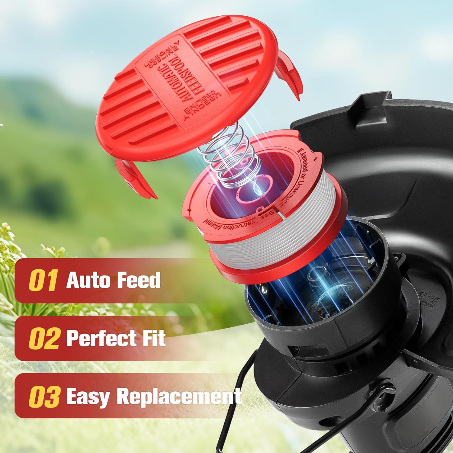 8 Pack CMZST0653 Weed Eater String and 4 Pack CMZST120SC String Trimmer Spool Compatible with Craftsman Weed Wacker — image 3