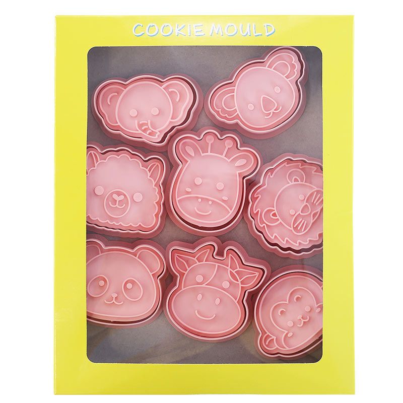 8 PCS Animal Cookie Cutters 3D Forest Animal Embossing Cutters for Baking DIY Baking Tools(Animal Head,8) — image 2