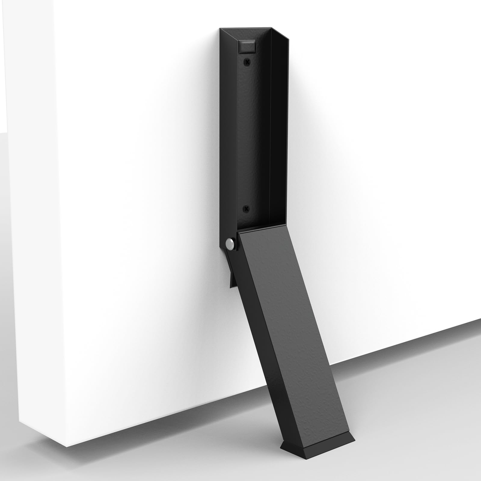 Foot-Operated Door Stopper with Magnetic Hold โ Adjustable, Non-Slip Rubber Tip, Easy Install via Adhesive or Screws, Fits All Floor Types (Black)