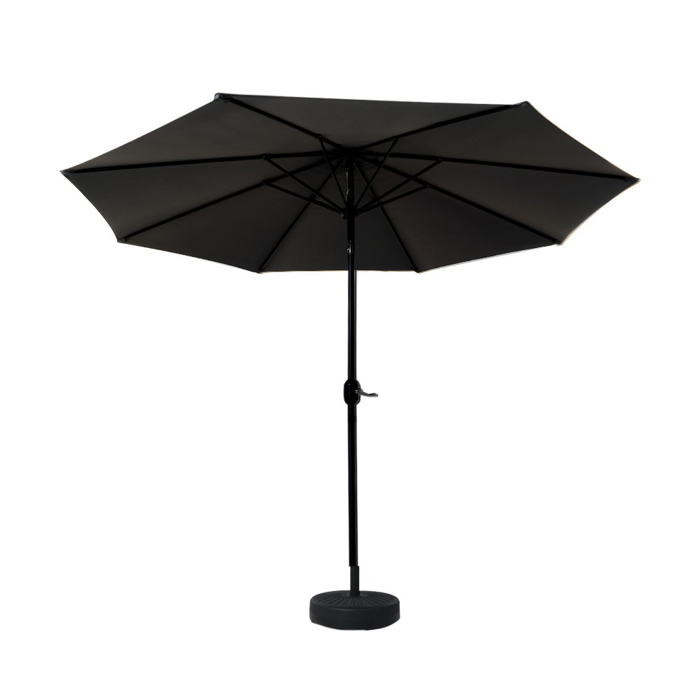 Instahut Outdoor Umbrella 2.7m Base Beach Pole Garden Tilt Sun Patio UV Black โ image 3