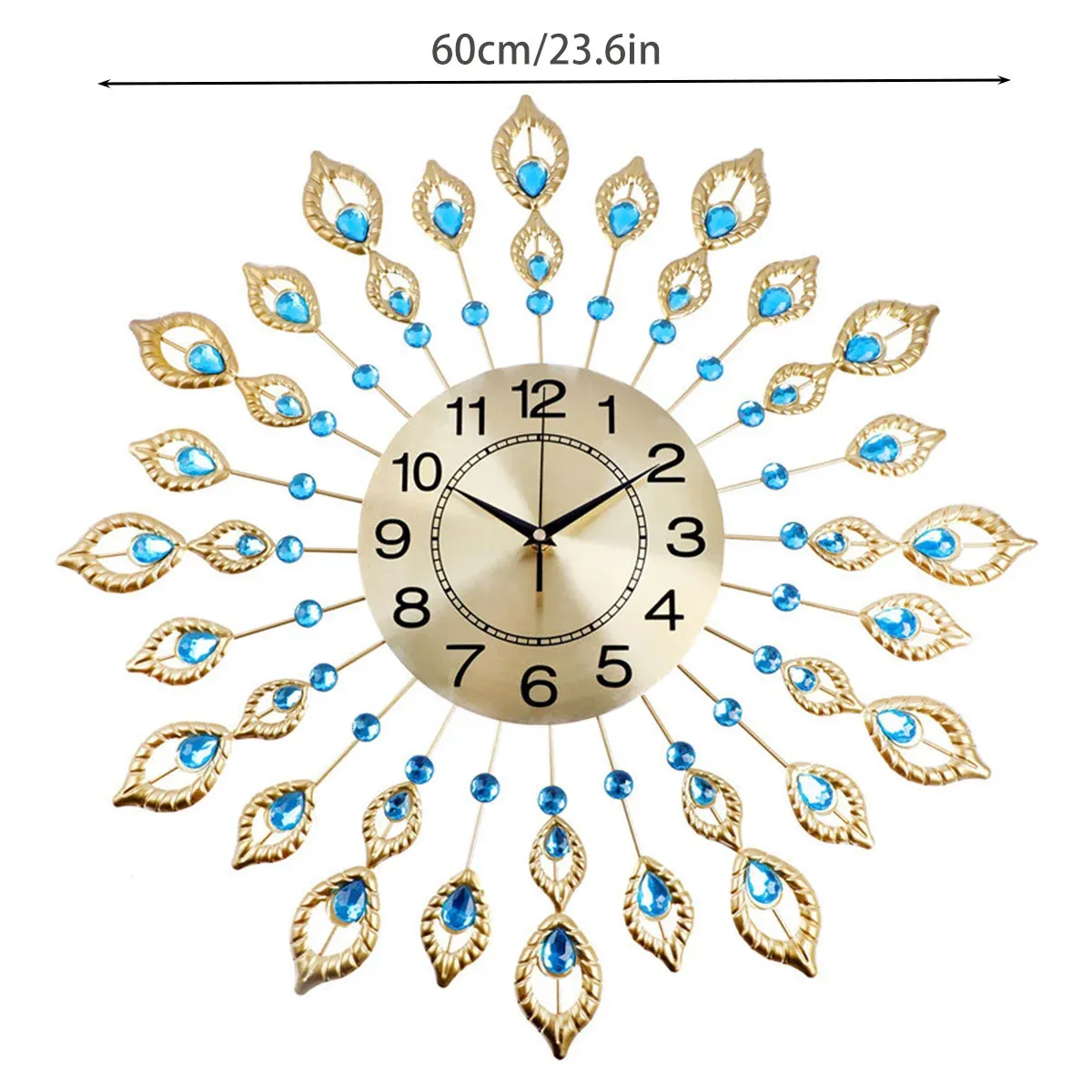 Wall Clock 60cm Large 3D Modern Crystal Luxury Round Home Decor Clock โ image 3