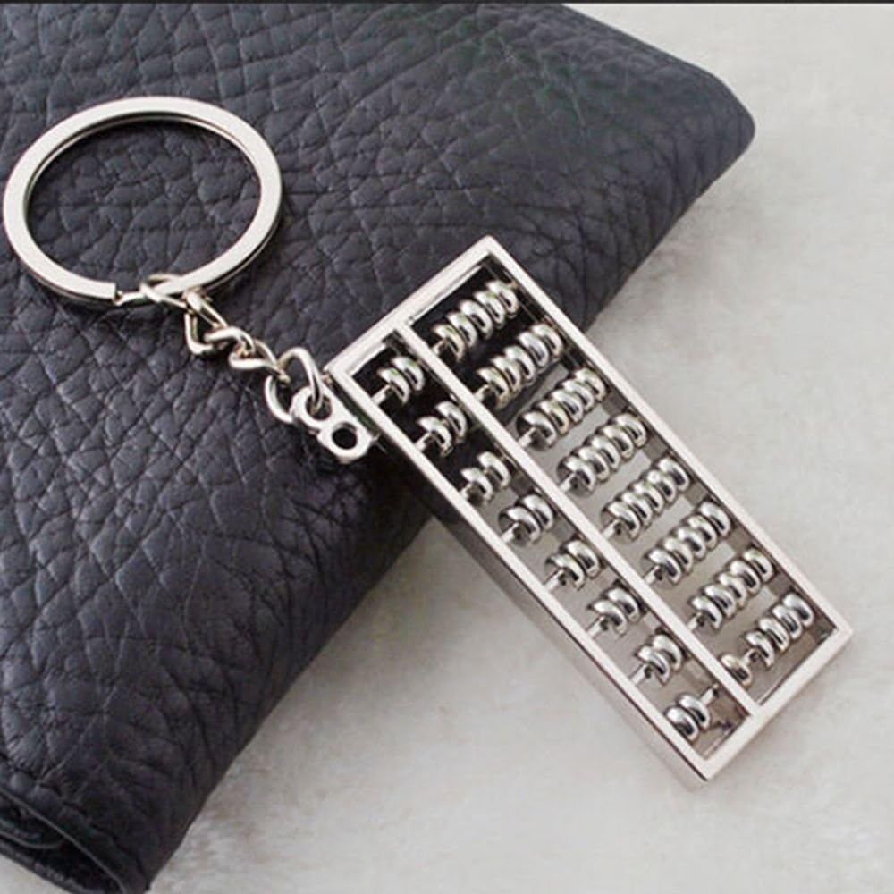 Alloy 8 Rolls Mini Abacus Keychain Key Ring Chain Metal Fob Pendant Ornament Trinket Silver โ image 5