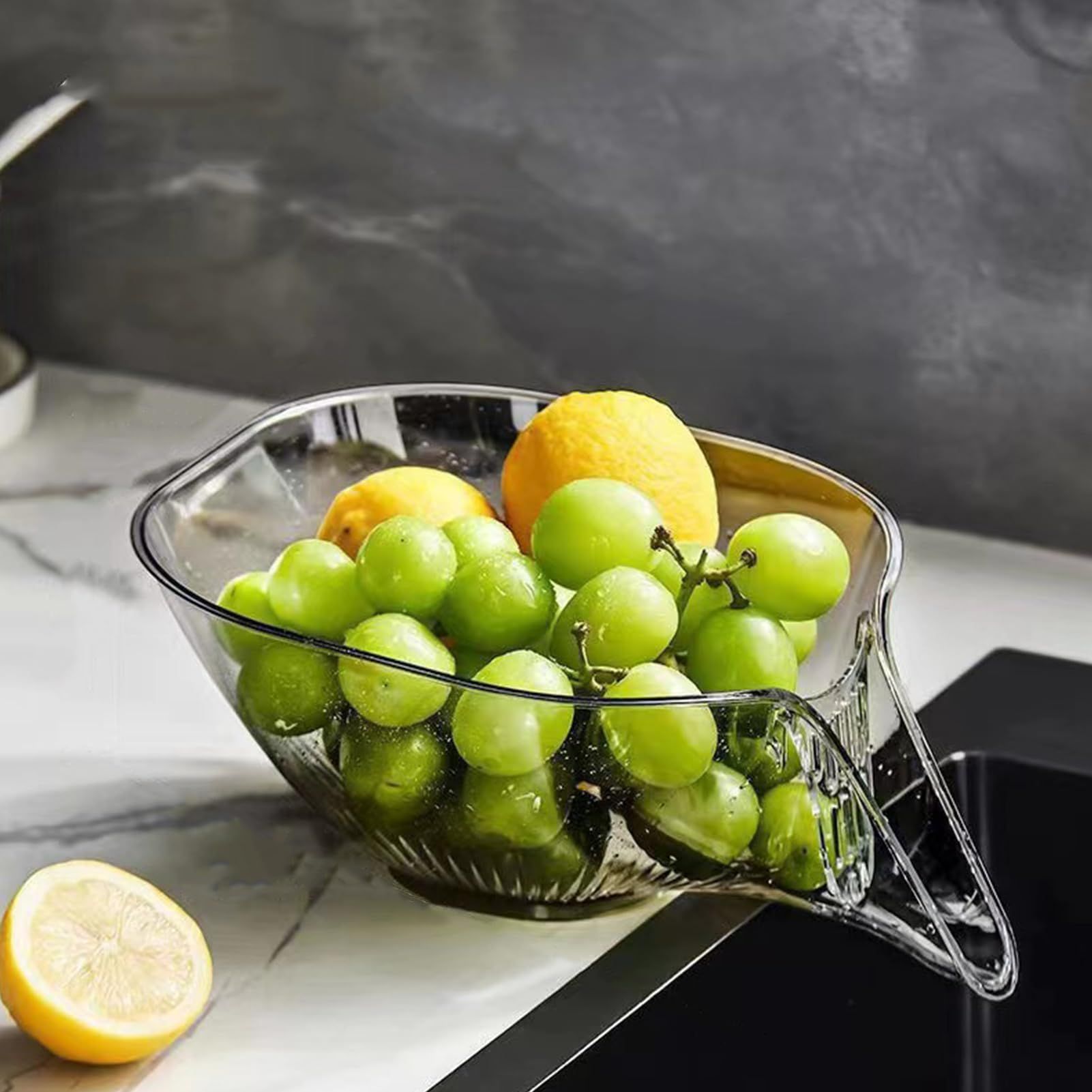 Thicker Multi-functional Drain Basket -2Packs Fruit Cleaning Bowl with Strainer Container, Kitchen Sink Food Catcher Drainer โ image 5