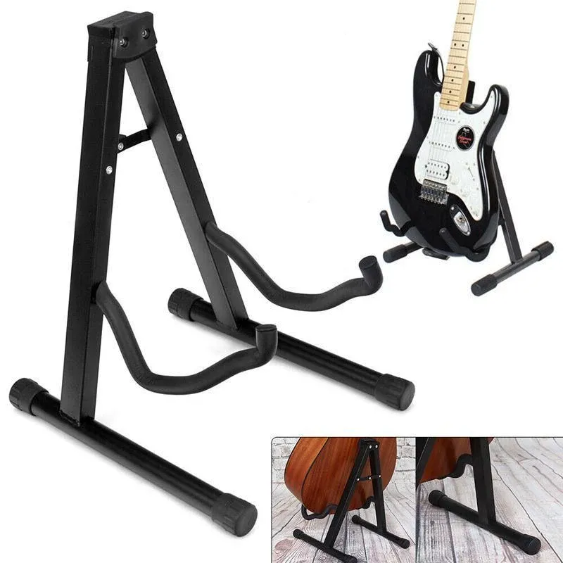 Folding Guitar Stand Floor Rack Electric Acoustic Bass Gig Holder Rack Portable — image 5