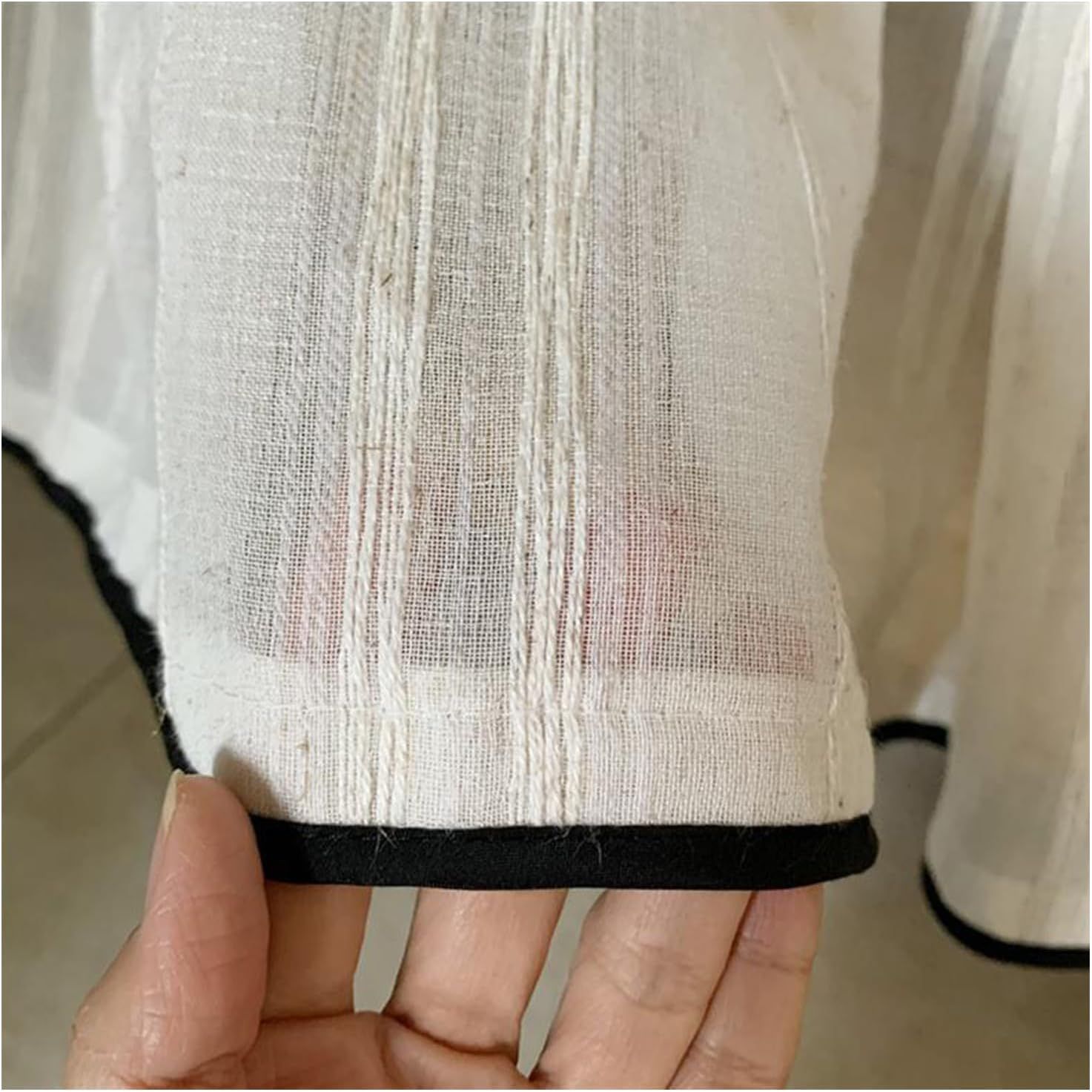 Cabinet Curtains Sink Skirt for Bathroom Kitchen Brown Stripes Cabinet Curtains for Classroom Home Farmhouse Rustic Drape Under Desk Privacy Drape for Laundry โ image 4