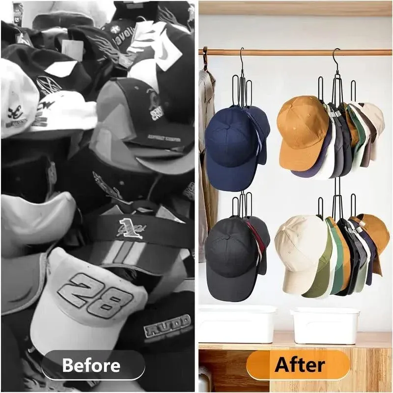Multi-functional Hat Storage Rack Double Hanging Organizer for Hats Accessories — image 4