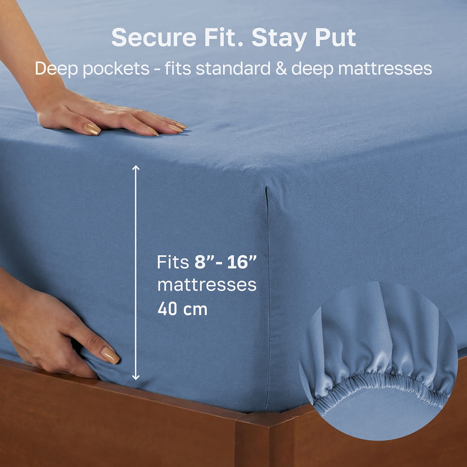 Hotel Quality Fitted sheets - 2 Piece Fitted sheets -Breathable Bedding - Wrinkle, Fade, Stain Resistant- 26inch/40cm Deep Pocket Fitted Bed Sheet-Wrinkle and — image 3