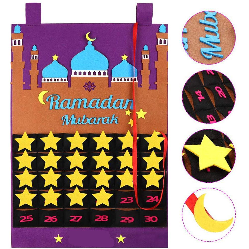 Eid Mubarak Countdown Calendar Felt Eid Mubarak Advent Calendar Ramadan Party Decoration — image 6