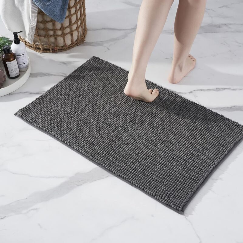 Non-Slip Chenille Bath Mat Super Absorbent And Machine Washableable For Bathroom, Shower, Bathtub Or As A Toilet Mat — image 3
