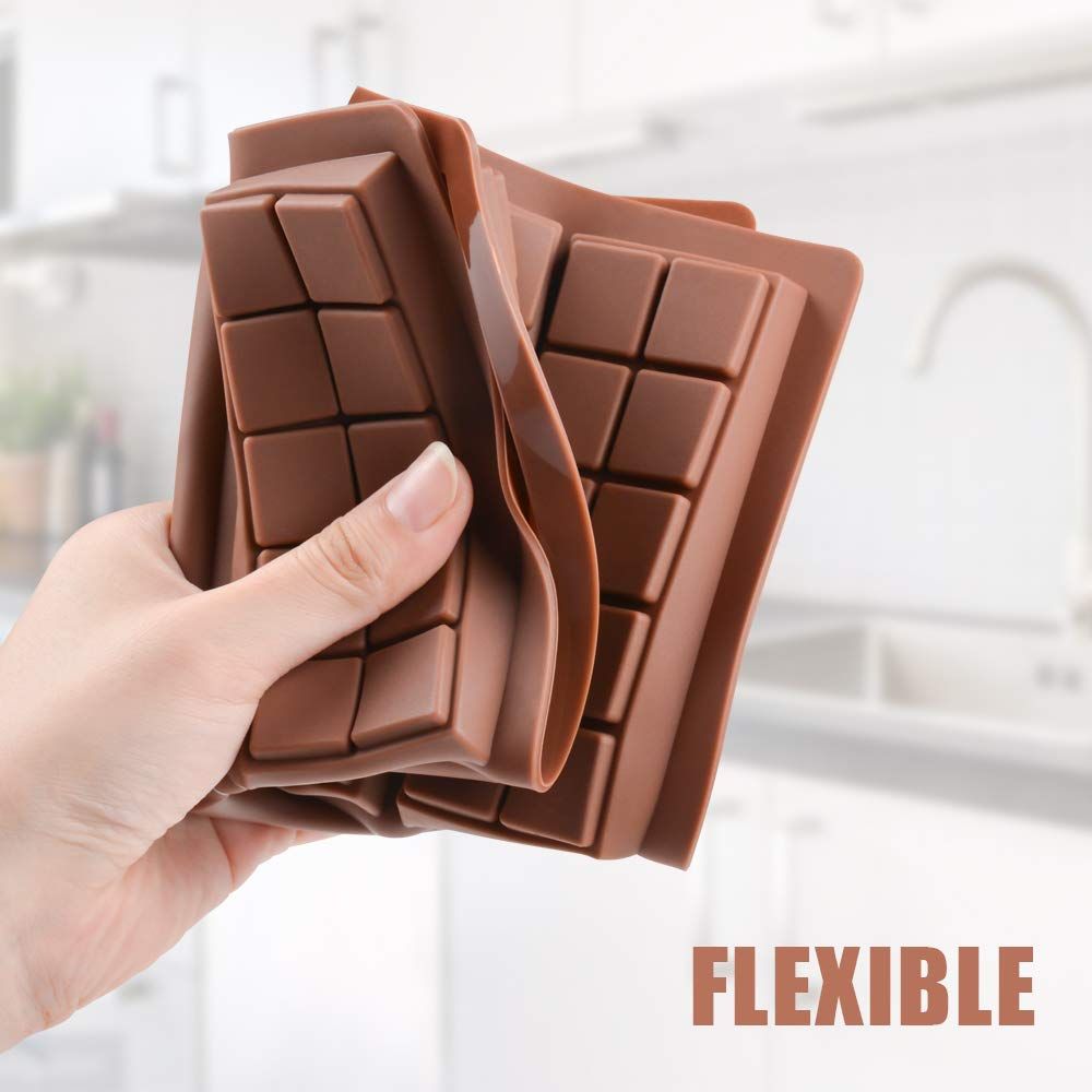 Chocolate Bar Molds - Silicone Break Apart Protein and Engery Bar Candy Chocolate Molds Pack of 2 food grade silicone — image 3