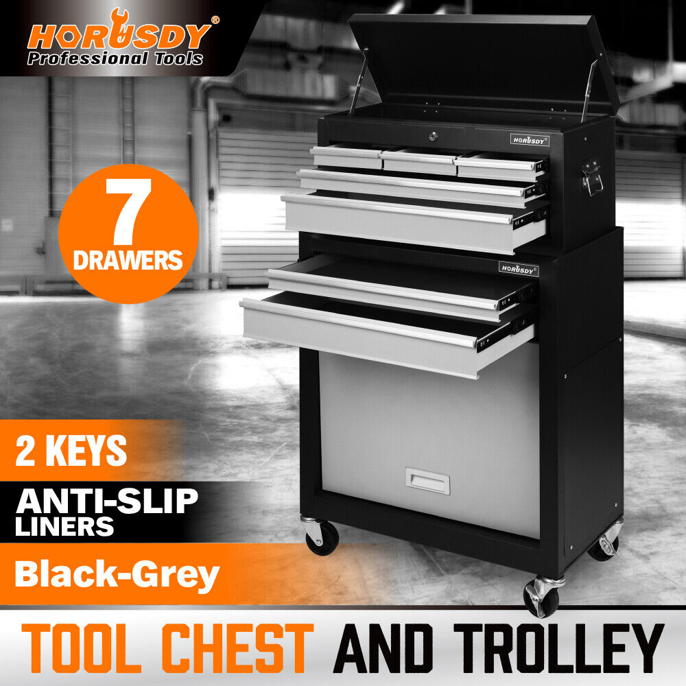 HORUSDY 7 Drawer Tool Box Trolley Cabinet Storage Cart Garage Toolbox Organiser โ image 2