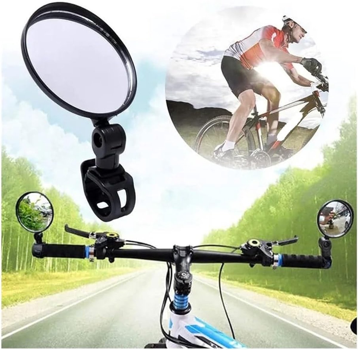 Motorcycle rearview mirror - bicycle rearview mirror 360-degree rotatable auxiliary convex mirror - bicycle rearview mirror on the handlebars — image 3