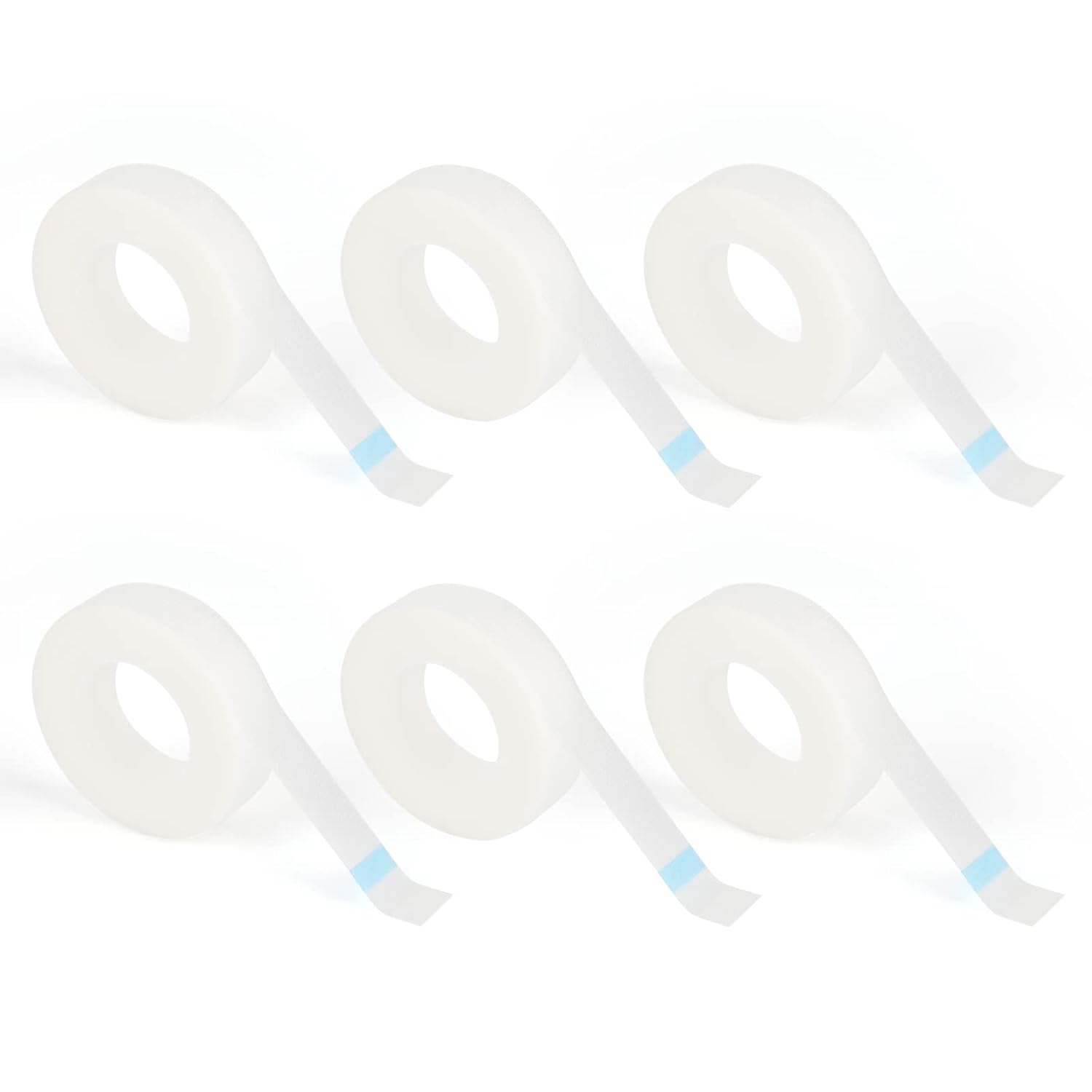 6 Rolls PE Micropore Medical Tape Roll, 1/2'' x 59 Yards Lash Tape, Eyelash Tape for Eyelash Extensions, Wound, Sensitive Skin - Individual Package