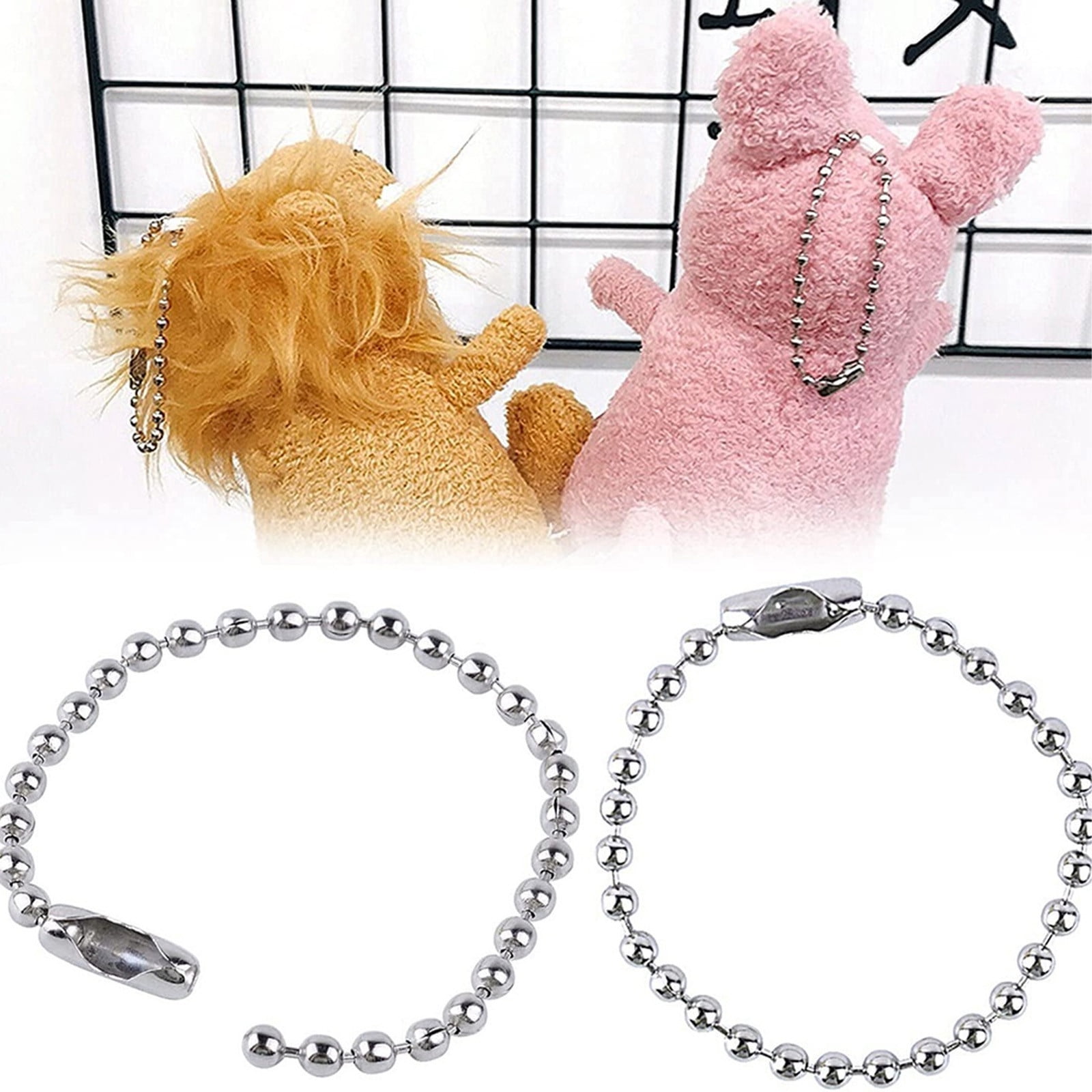 Dog Tag Chain Ball Chain Necklace Bulk, Military Blank Dog Tag Necklace for Men, Beaded Necklace Chains for Jewelry Making DIY Crafts,Silver Nickel Plated