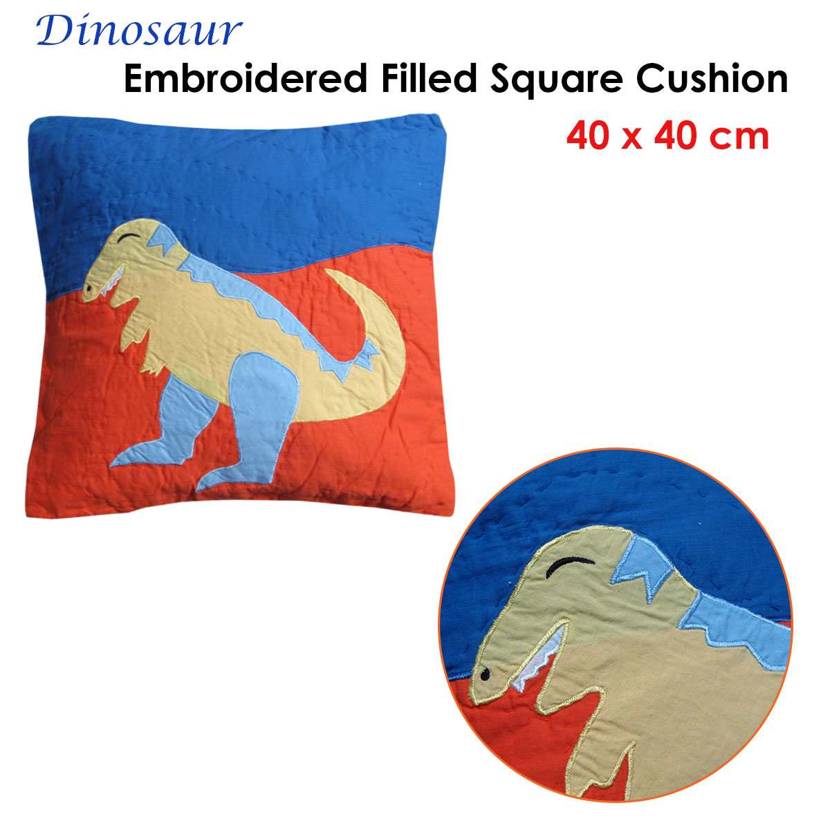 Dinosaur Embroidered Filled Cushion — image 2