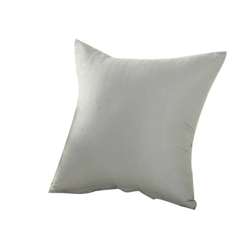 45cm*45cm Multicoloured Plain Solid Colour Cushion Cover Decorative Pillow Case - Grey
