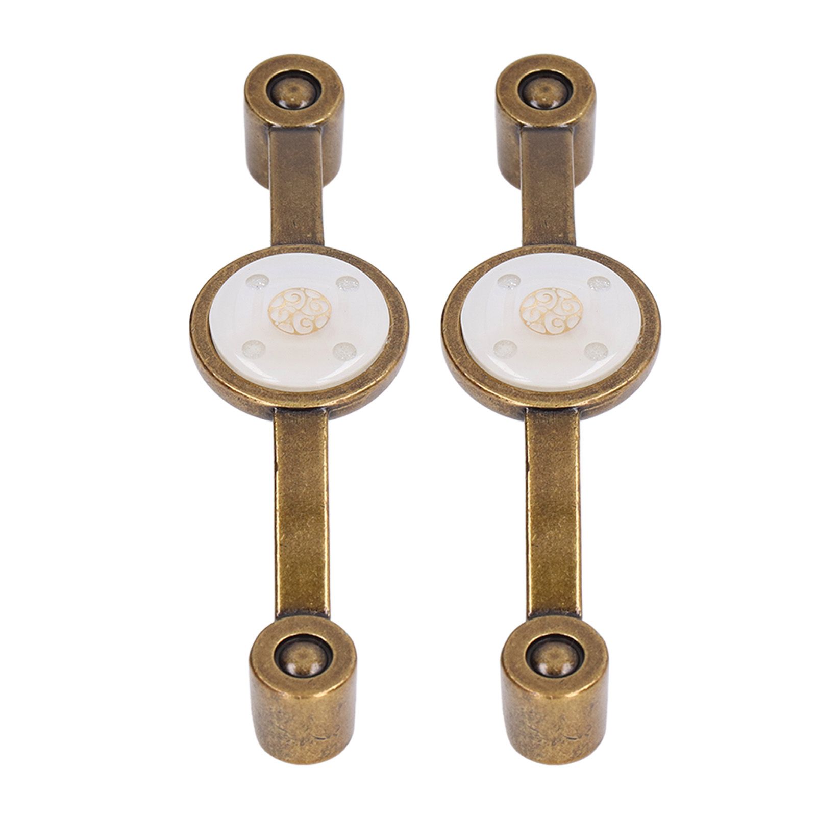 2 Pcs Zinc Alloy Antique Copper Handle European Modern Pastoral Color Acrylic Handle for Cabinet DrawerWhite โ image 5