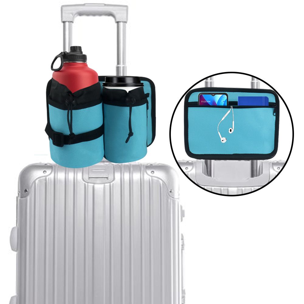 Luggage Travel Cup Holder Attachment. Hands-Free Drink Carrier for Coffee Mugs & Tumblers, Fits Suitcase & Roll-On Handles. Must-Pack Travel Accessory, Gift โ image 2