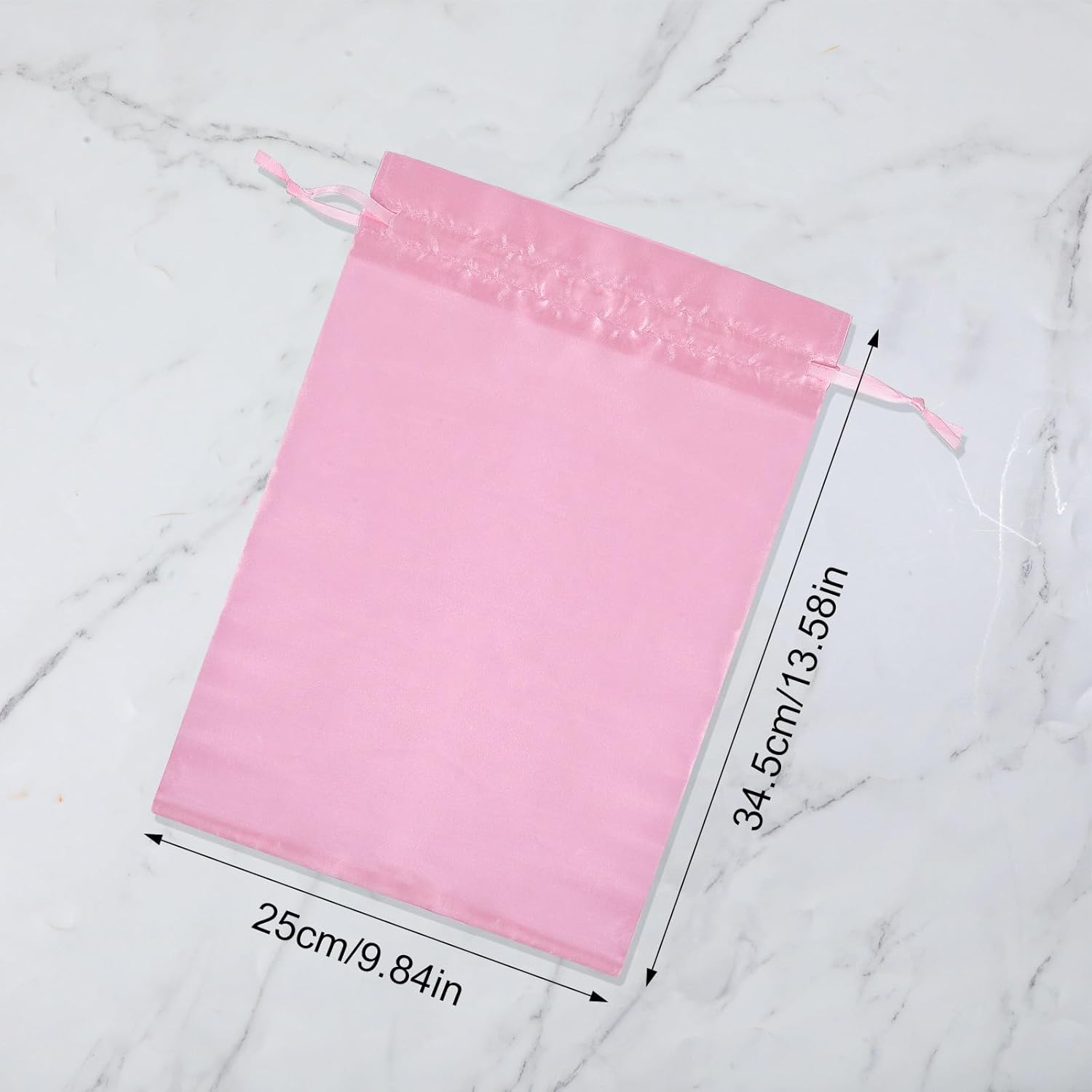 4Pcs Wig Bags with Satin Drawstring,Pink Wig Bags Storage for Wigs Extension Bundle