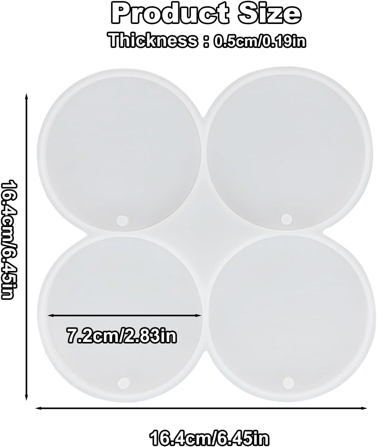 4-Cavity Christmas Ornaments Resin Molds with Hole, Reusable Epoxy Resin Round Molds for Crafting, Holiday Decorations and DIY Gifts — image 2