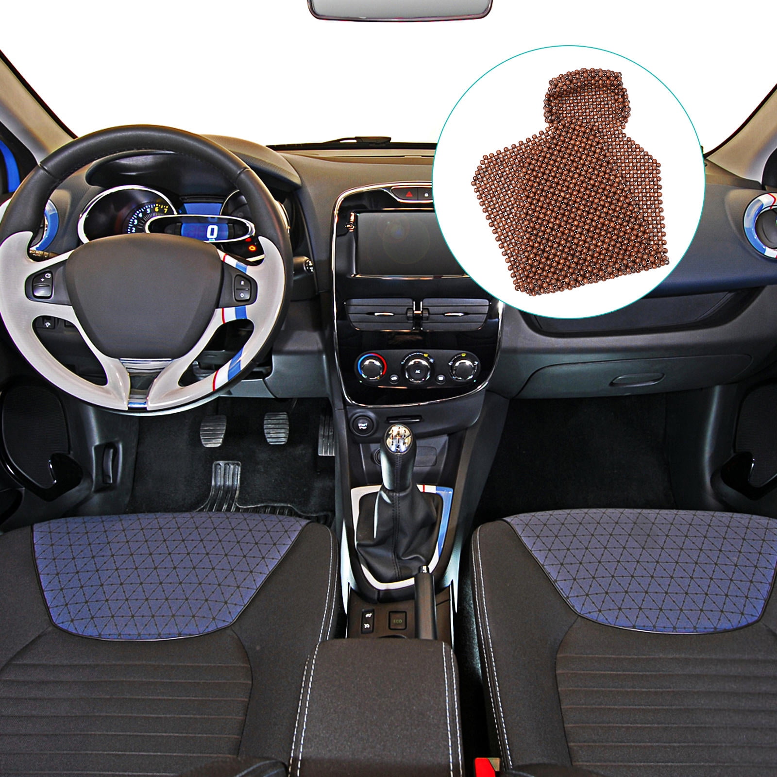 Car Seat Pads Wooden Beads Seat Cushion Breathable Coffee 1 Pc 53.45 × 17.68 × 0.79 inch