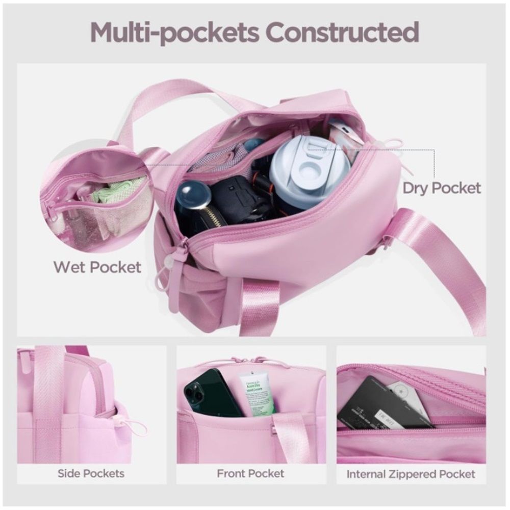 Mini Gym Bag for Women with Adjustable Wide Strap - Lightweight Waterproof Duffle & Crossbody Travel Bag with Wet/Dry Compartments, Multi-Pocket Design for Gym — image 4