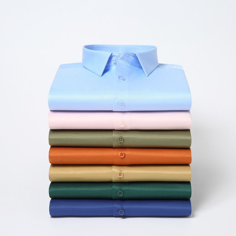 QIDEN Men's Short Sleeve Slim Fit No Iron Polyester... D2128-7 45 โ image 3