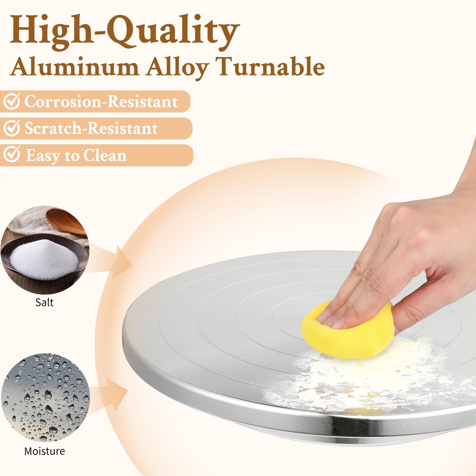 7.8 Inch Banding Wheel,Wheel Turnable Aluminium Alloy Metal Sculpting Wheel Rotate with Ball Bearings for Ceramics Clay Model Making Cake Decor Paint Spraying โ image 3