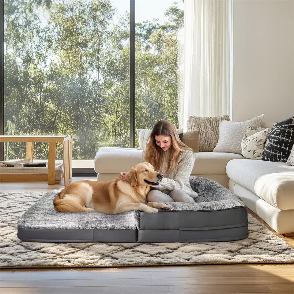 XL Human Sized Dog Bed Foldable Orthopedic Pet Dog Sofa Couch Comfy Big Bean Bed — image 3