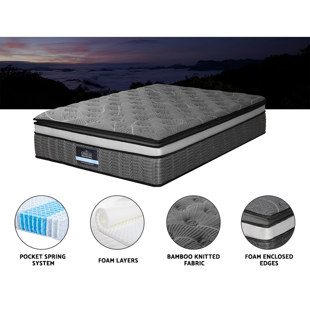 Giselle Bedding 34cm Mattress Double Layer Pocket Spring King — image 5