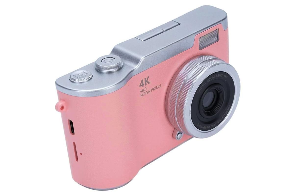 HD 1080P Flip Screen Retro Digital Camera 2.4-inch Display with 64GB TF Card - Pink โ image 3