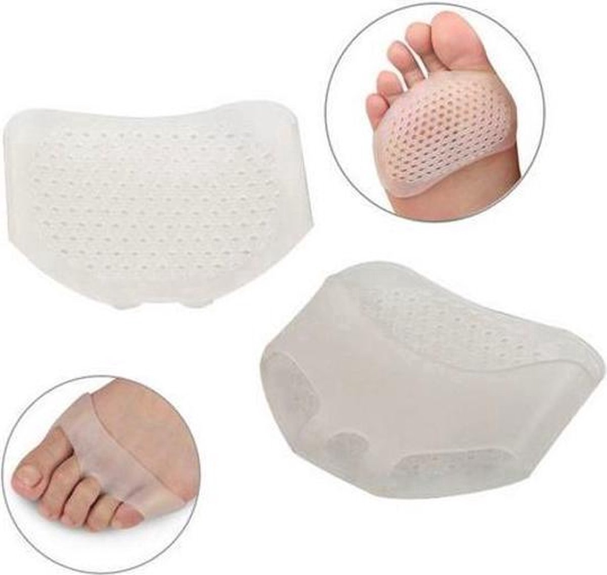 Anti-slip Forefoot Protector | Foot Cushion | Foot Pad | 1 Pair | Silicone | Breathable | Anti-Slip | Ergonomic | Transparent — image 3