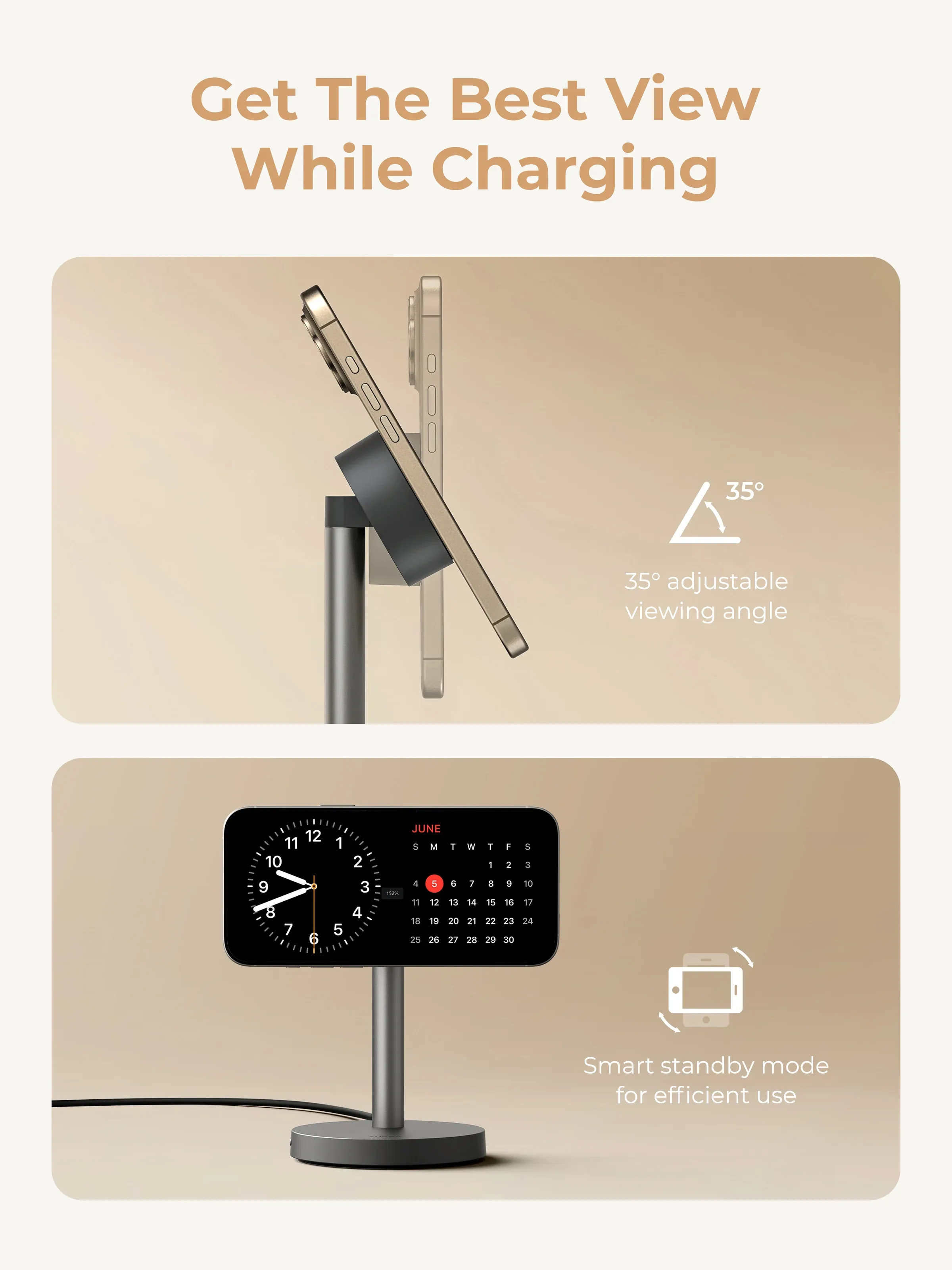 AUKEY MagFusion 1X Qi2.2 25W Fast Magnetic Wireless Charging Stand for iPhone, Samsung & Google Pixel – LC-MC111 — image 6