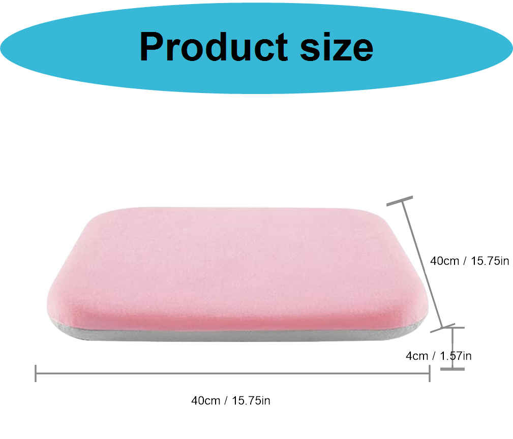 Crystal velvet seat cushion, ergonomic memory foam seat cushion, suitable for cars, comfortable and relieves tailbone pressure-pink 40*40*4 cm โ image 3