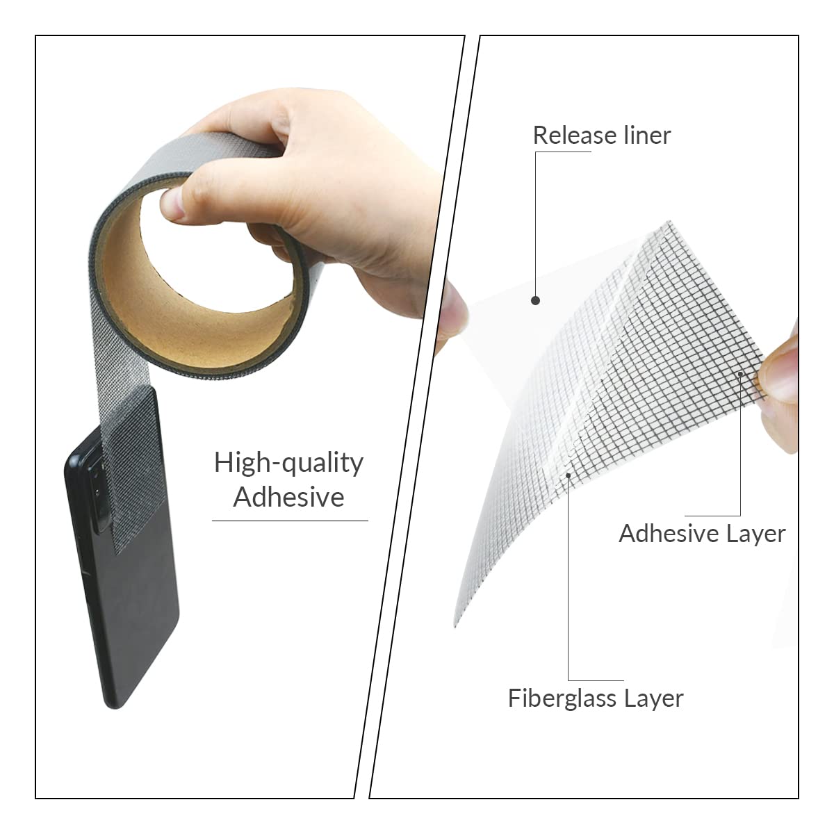 1 Pcs Grey Window Screen Repair Kit, Mesh Repair Tape Strong Adhesive Fiberglass Covering Mesh Tape Waterproof Screen Patch Repair for Door Window Tears Holes โ image 3