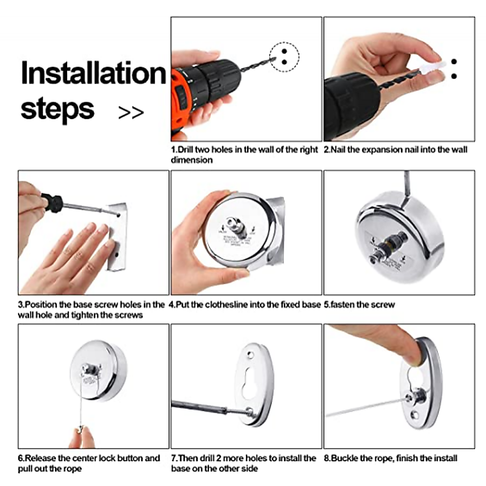 Stainless Steel Retractable Single Clothes Line Dryer Laundry Indoor Outdoor โ image 5